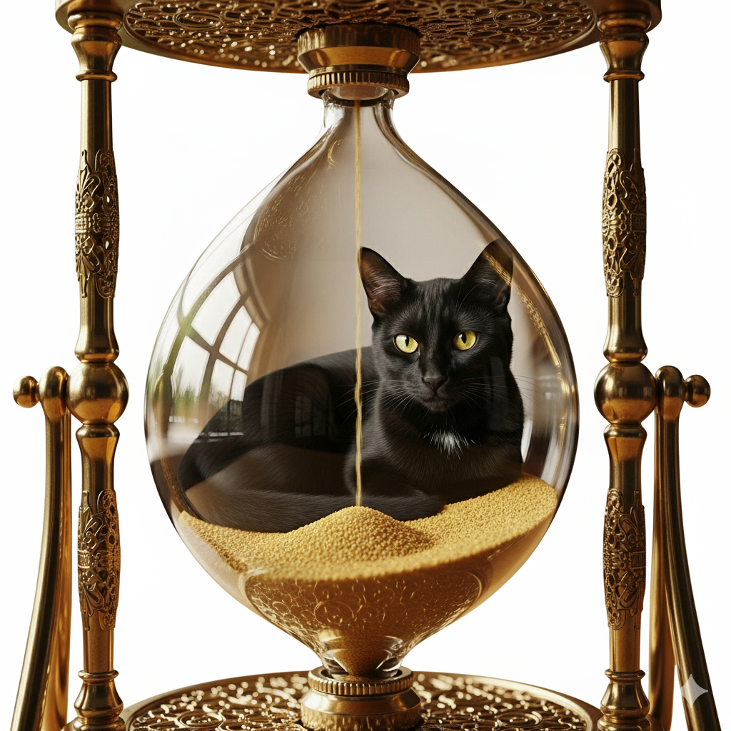 黒猫　砂時計

