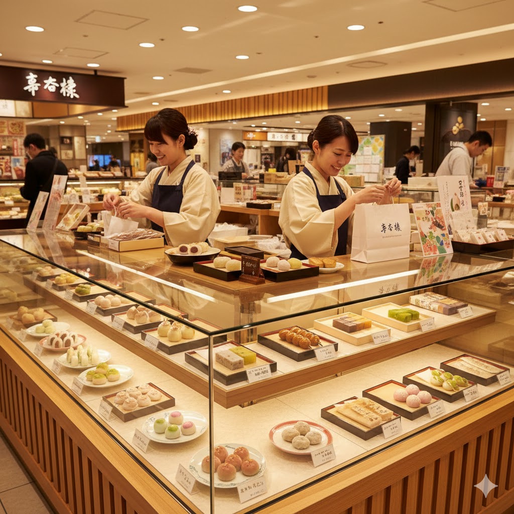 デパートの地下の和菓子屋さんのイメージ画像