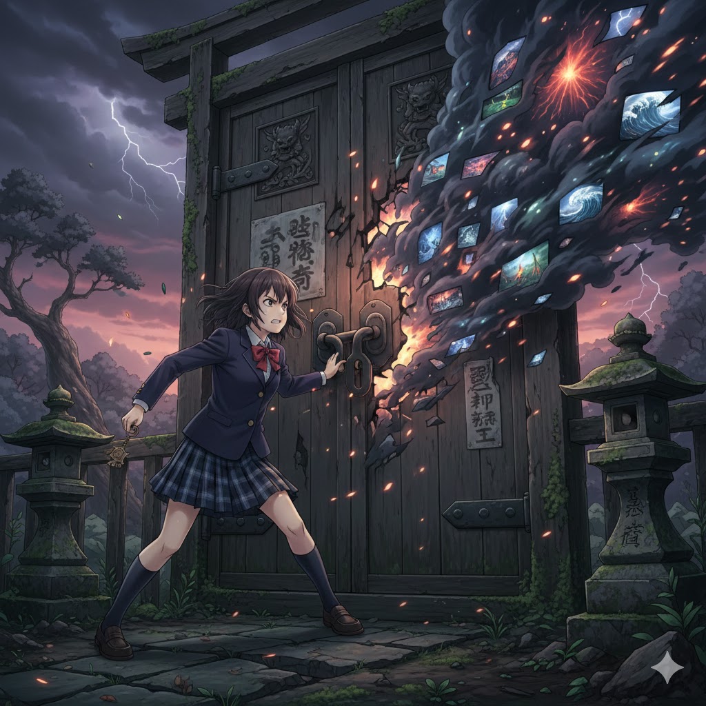 災いが溢れる前に扉を閉めるイメージ画像