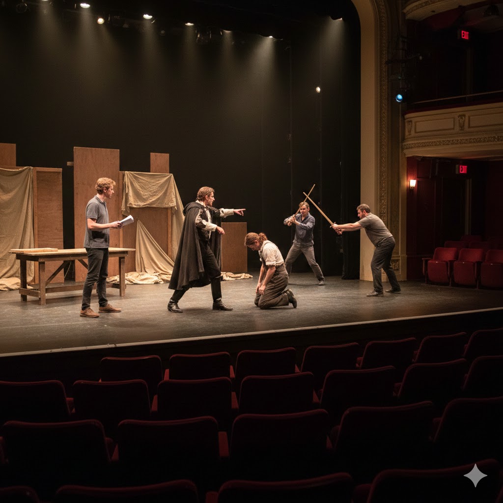 演劇の練習をしているイメージ画像