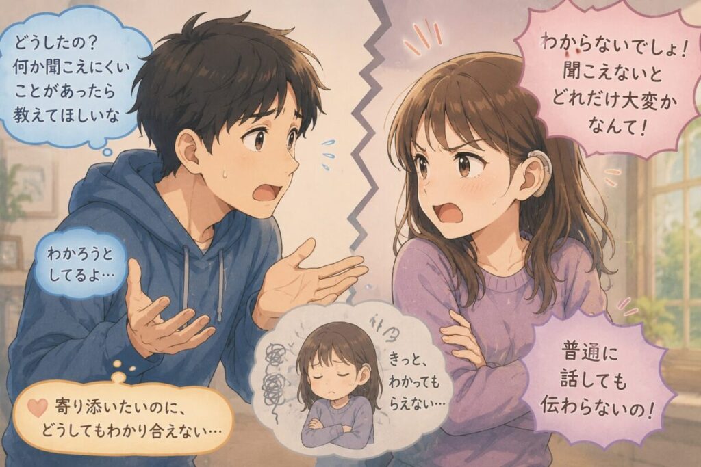 寄り添おうとしてるのにわからないでしょと反発しちゃうイメージ画像