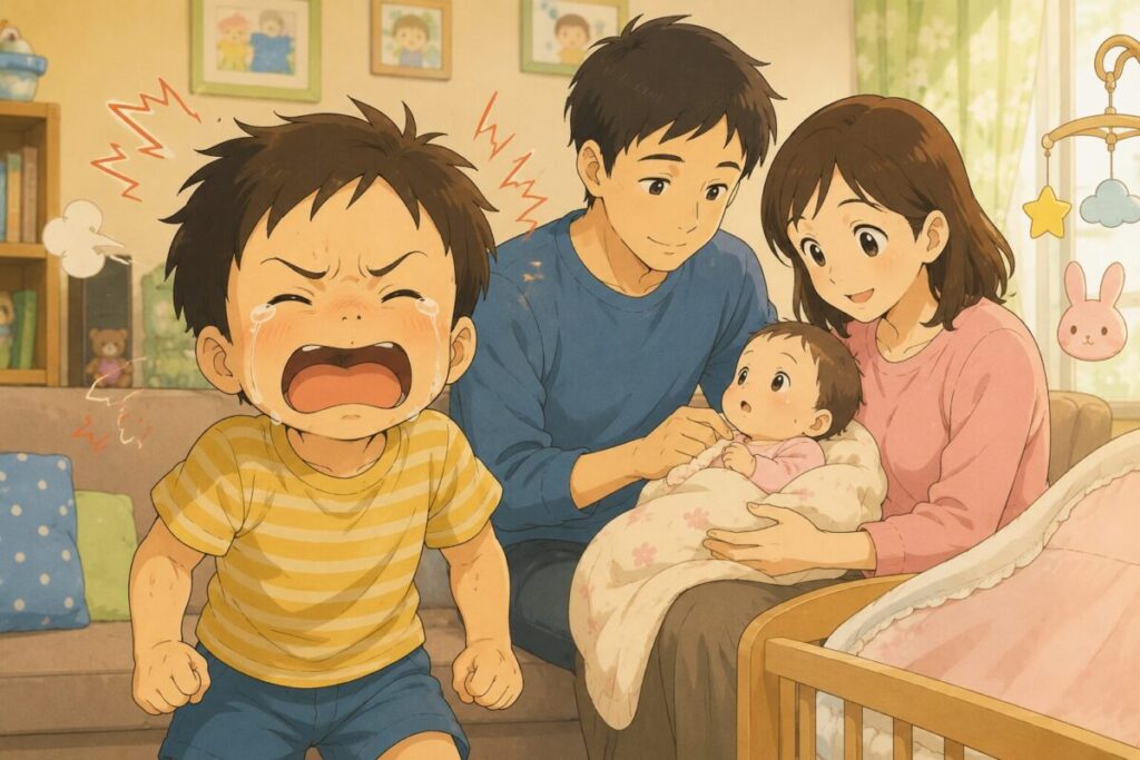 かまってくれなくて泣いているイメージ画像