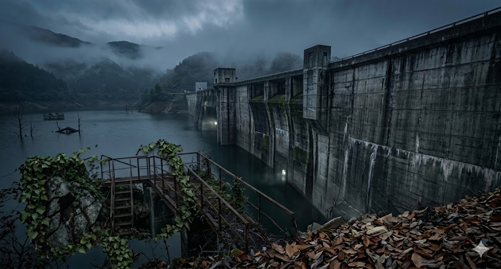 不気味なダムのイメージ画像