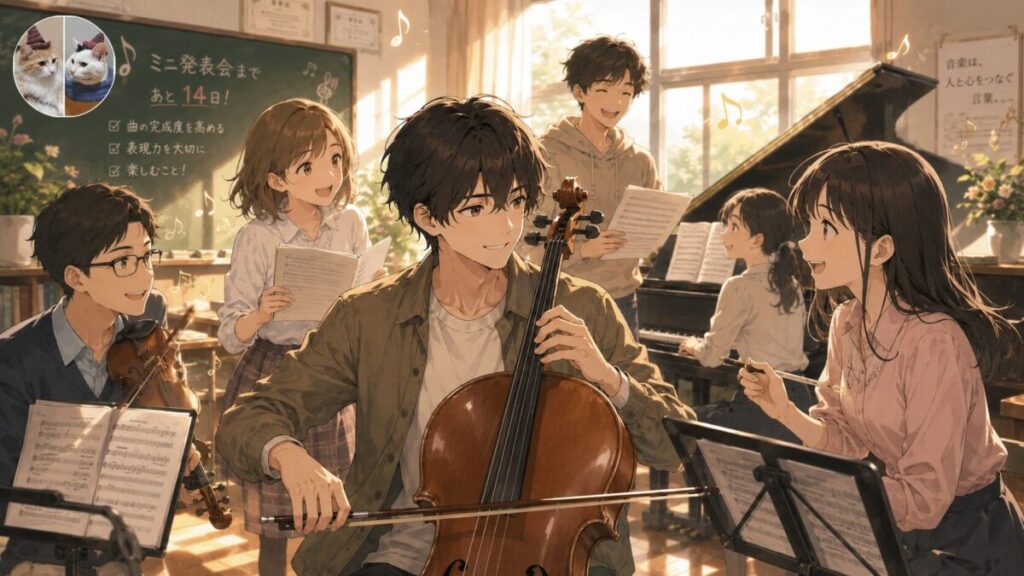 皆んなで練習しているイメージ画像