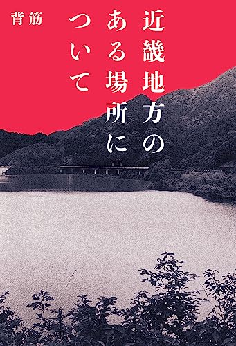 赤い空に覆われた山と湖の写真に『近畿地方のある場所について』の縦書きタイトル。実話系ホラー小説の不気味な雰囲気を表現したカバー画像。