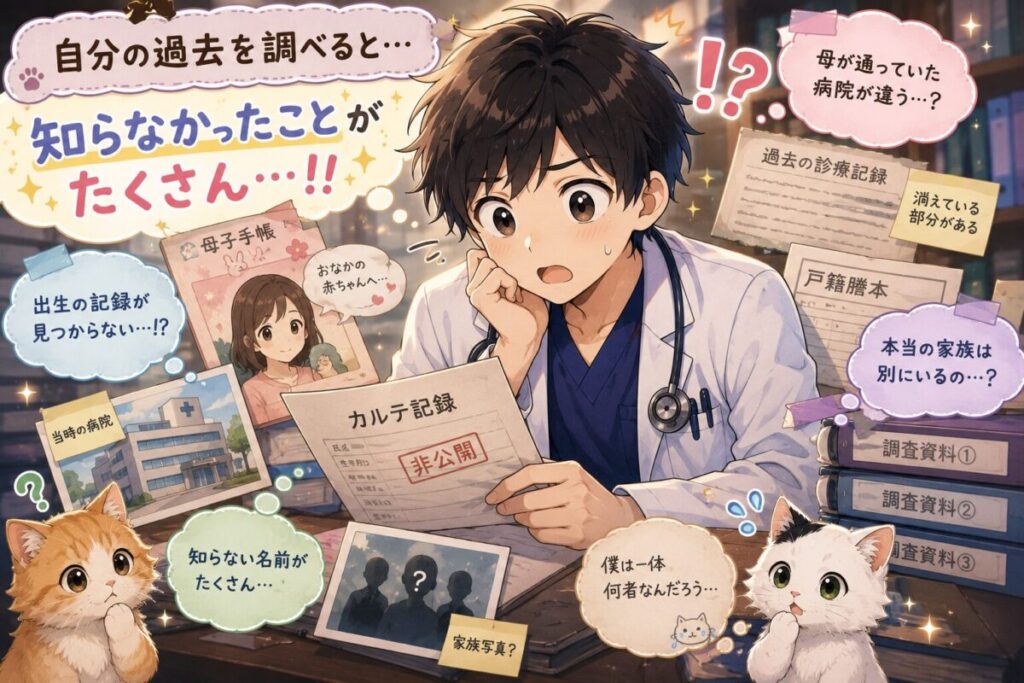 自分の過去を調べると色々知らなかったことがたくさん出てきているイメージ画像