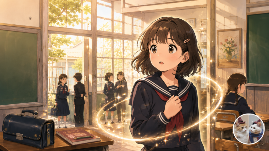 過去にタイムスリップしたイメージ画像