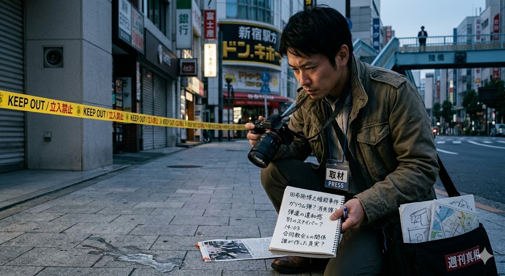 記者が真実を追い求めているイメージ画像