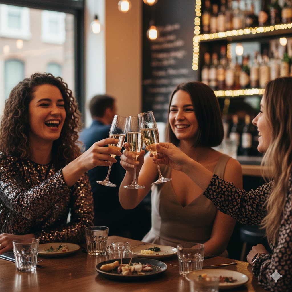 女子会で旦那へのストレス解消しているイメージ画像