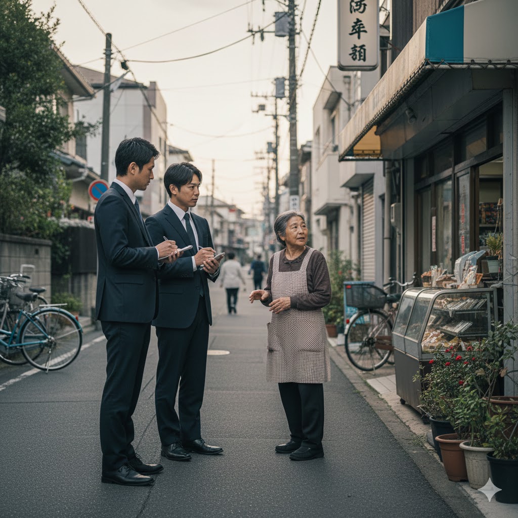 事件の聞き込みしているイメージ画像