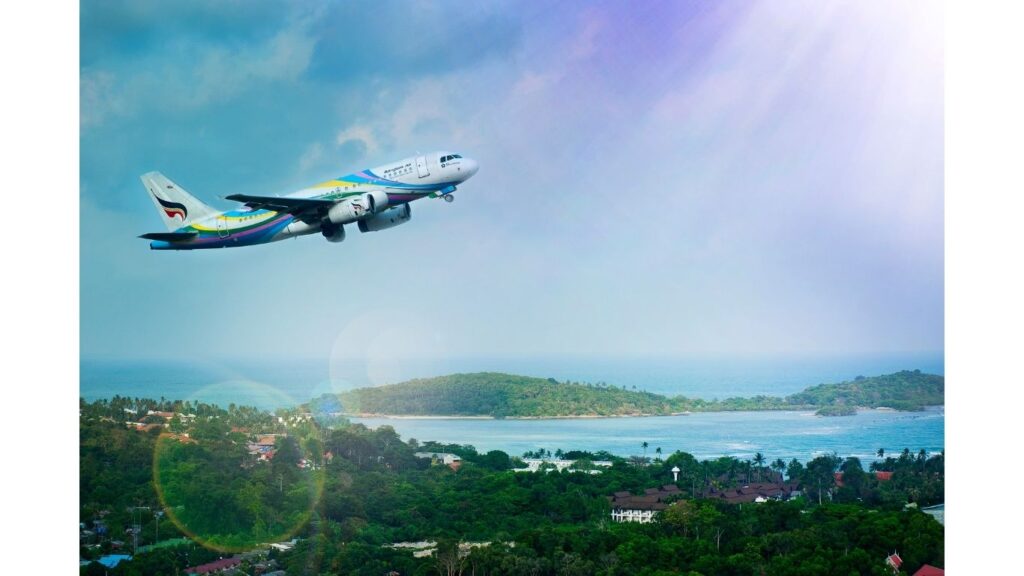 飛行機が飛んでいるイメージ画像