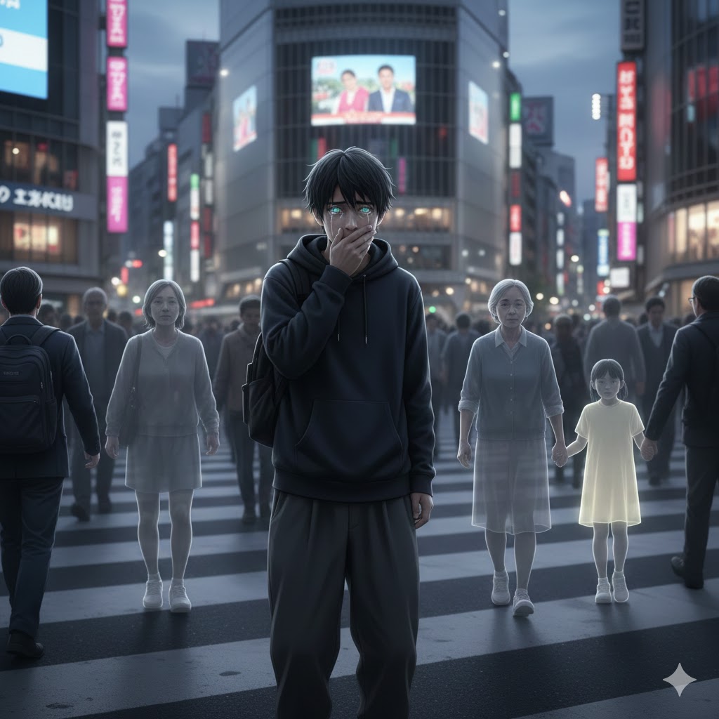 人の体が透けて寿命が見えているイメージ画像