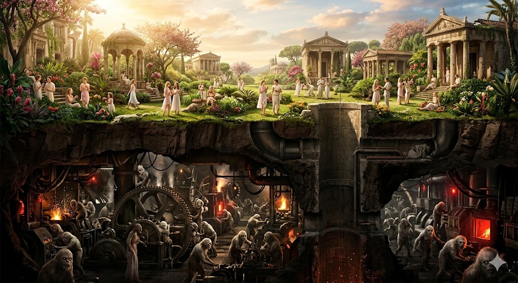 地上と地下世界のある未来のイメージ画像