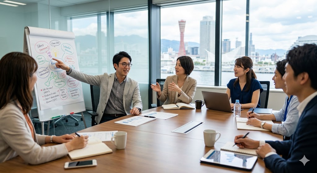 話しやすい環境で会議しているイメージ画像