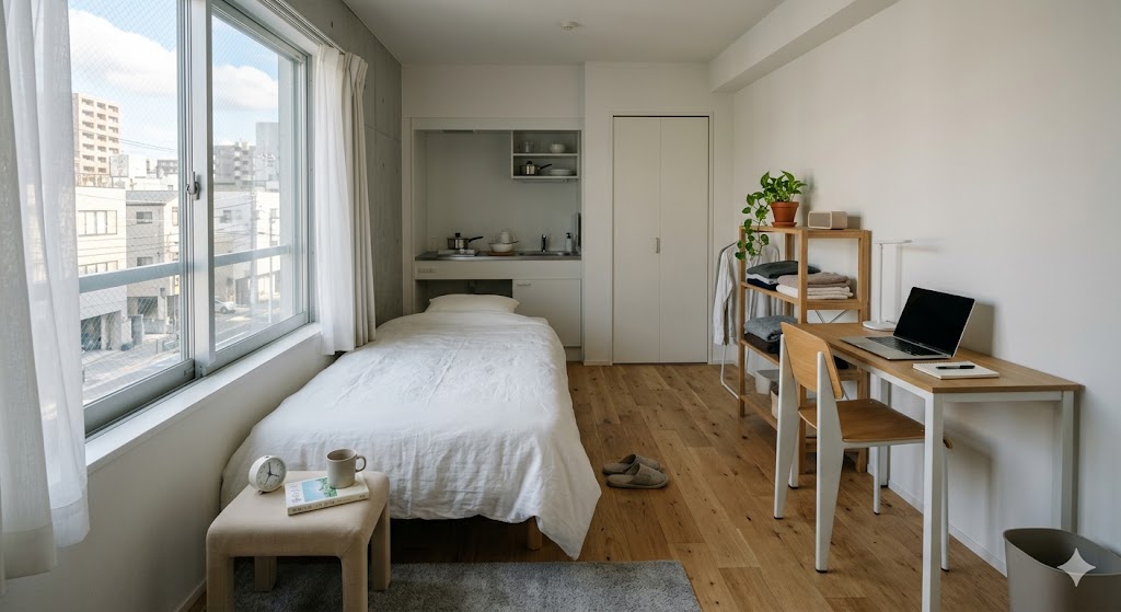 一人暮らしのシンプルすぎる部屋のイメージ画像