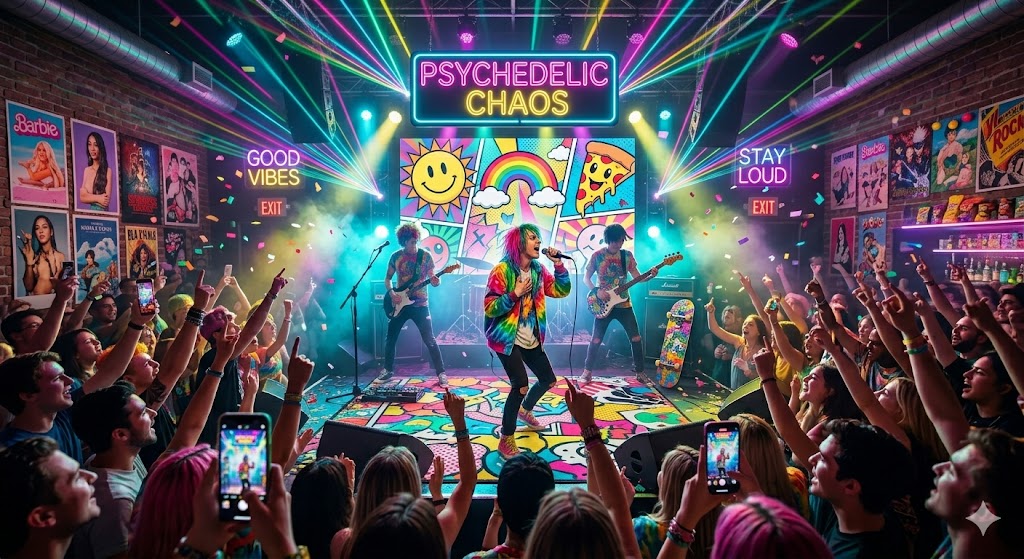 ライブハウスで盛り上がっているイメージ画像