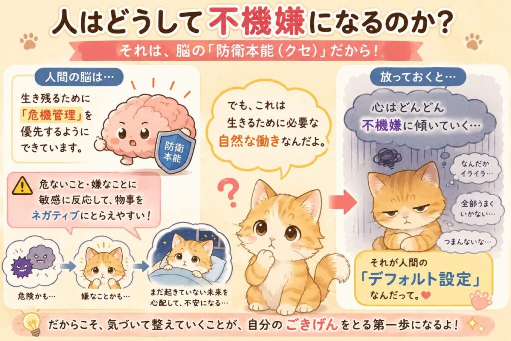 人はどうして不機嫌になるのか？をイメージした画像
