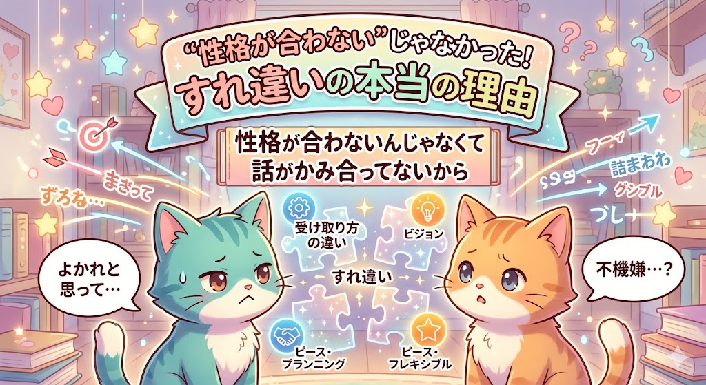 「性格が合わない」じゃなかった！すれ違いの本当の理由をイメージした画像