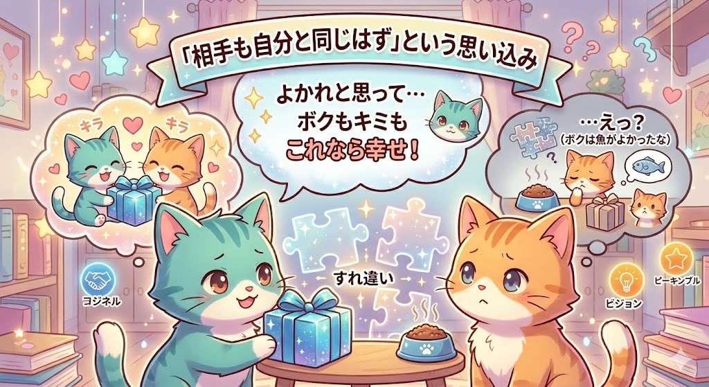 モヤモヤの正体は「相手も自分と同じはず」という思い込みのイメージ画像