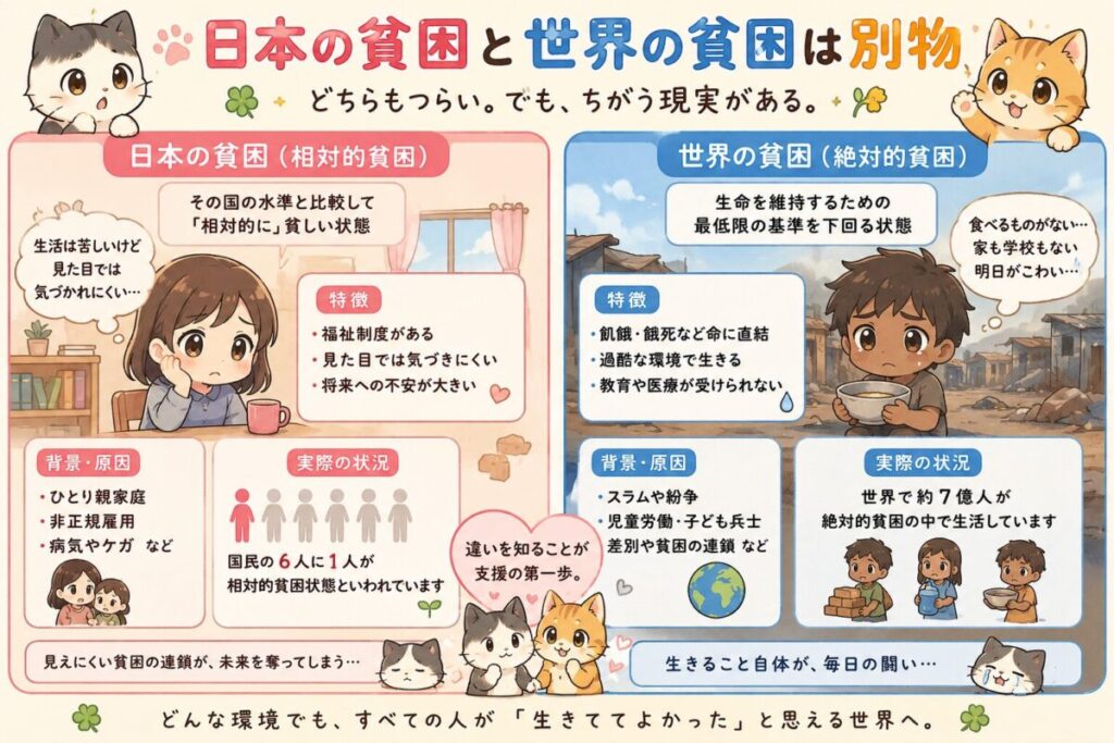 日本の貧困と世界の貧困は「別物」のイメージ画像