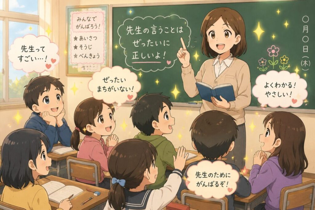 教師の言うことが正しいと思っていた生徒たちのイメージ画像