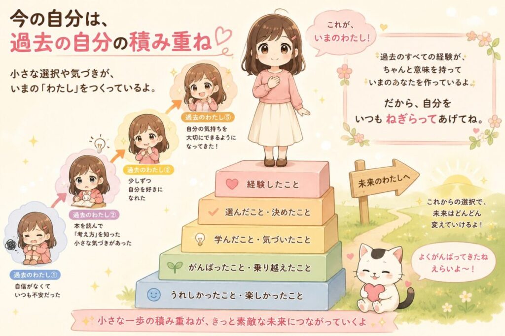 今の自分は「過去の自分の積み重ね」のイメージ画像