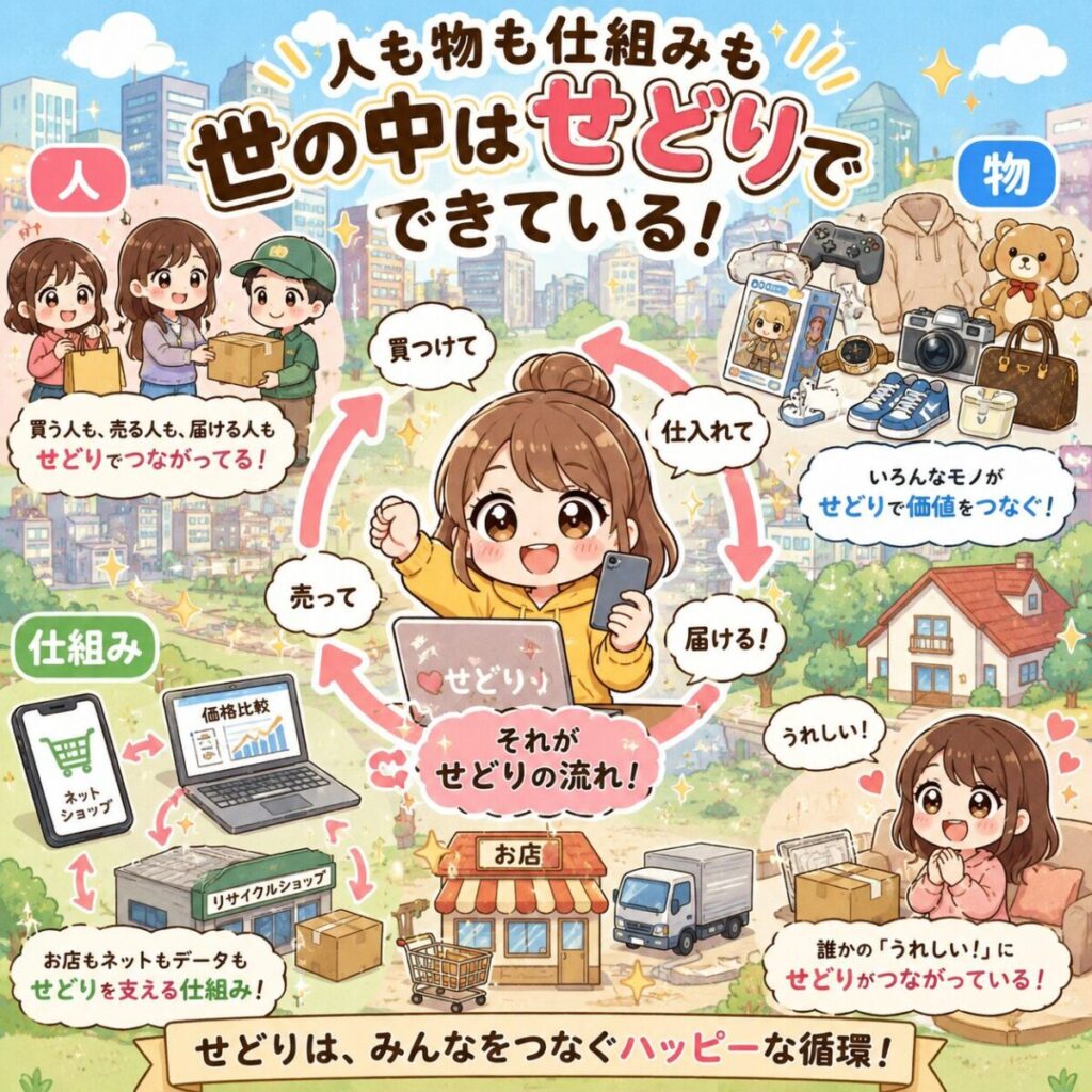 「世の中はせどりでできている」イメージ画像