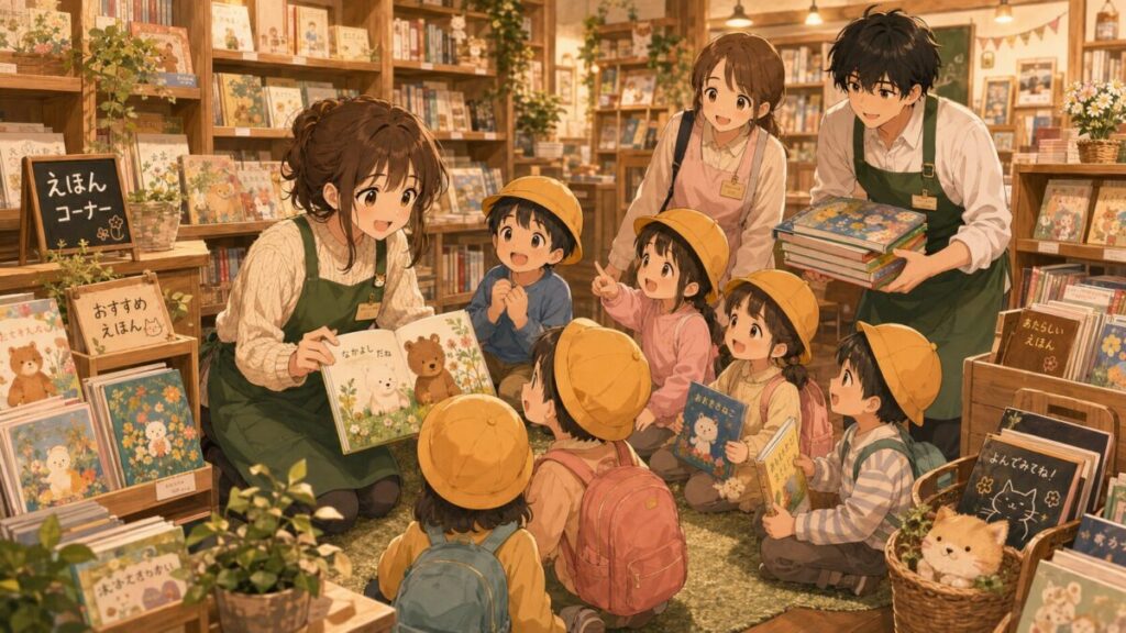 子供達にほんの楽しさを伝えるイメージ画像