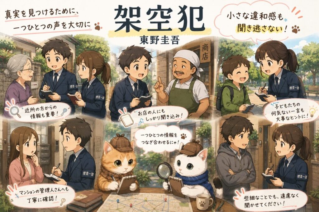 たくさんの人に聞き込みをして回っているイメージ画像