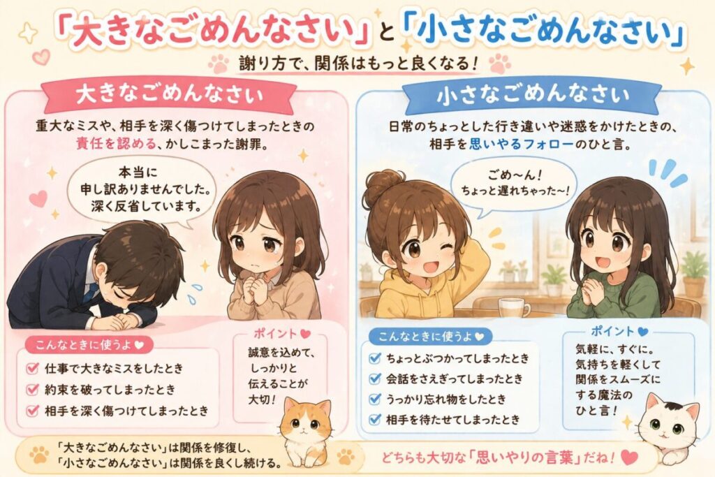 「大きなごめんなさい」と「小さなごめんなさい」イメージ画像