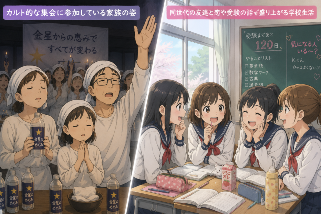 家と学校との違いのイメージ画像