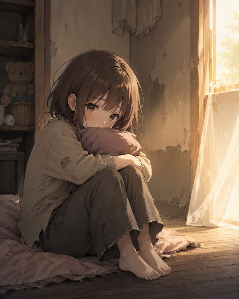 過酷な環境で育ち、心を閉ざしていた子供の小鳥のイメージ画像