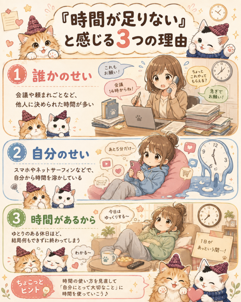 「時間が足りない」と感じる3つの理由イメージ画像