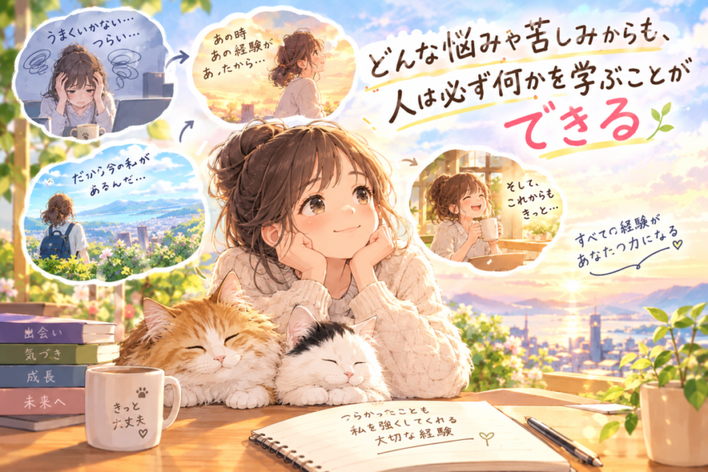 どんな悩みや苦しみからも、人は必ず何かを学ぶことができるイメージ画像