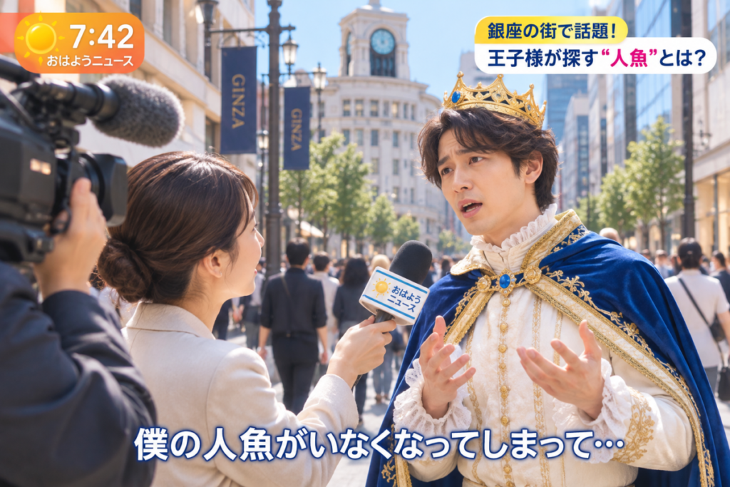 銀座の街に現れた「王子様」のイメージ画像