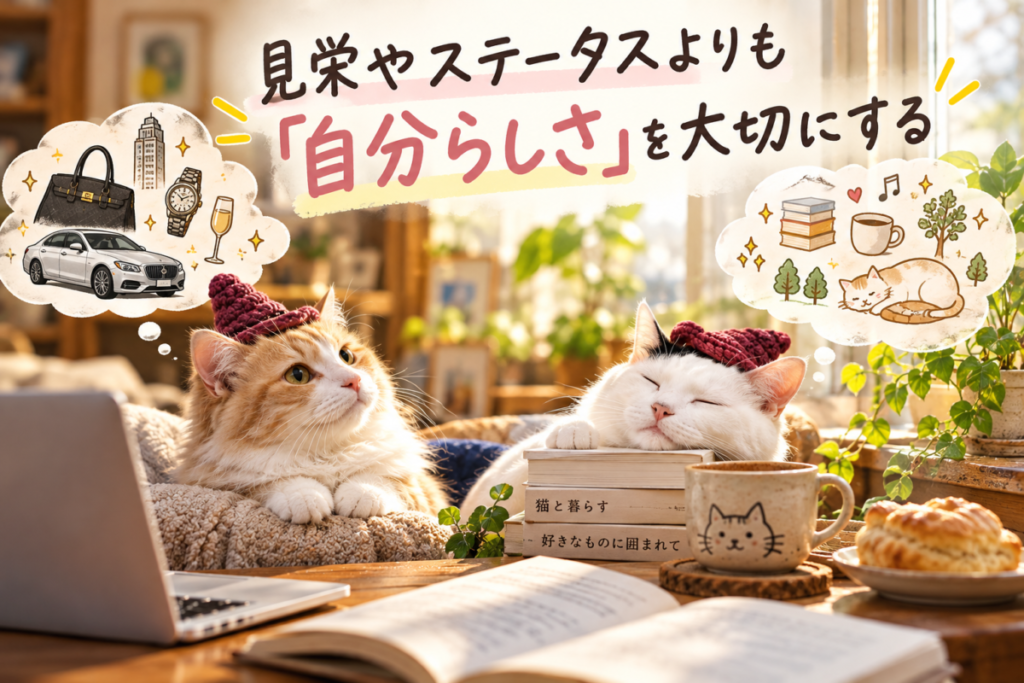見栄やステータスよりも「自分らしさ」を大切にするイメージ画像