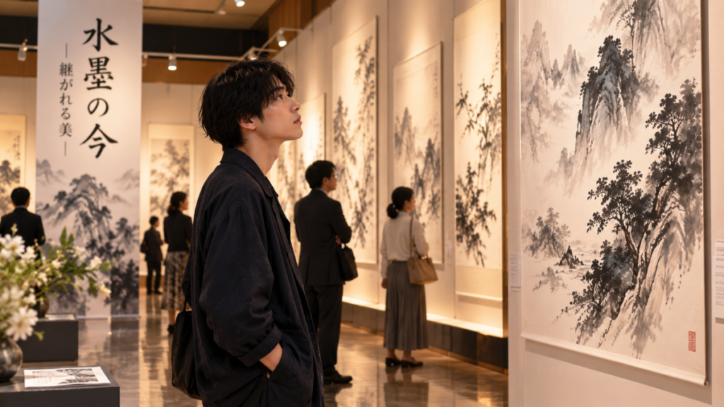 水墨画の展覧会のイメージ画像
