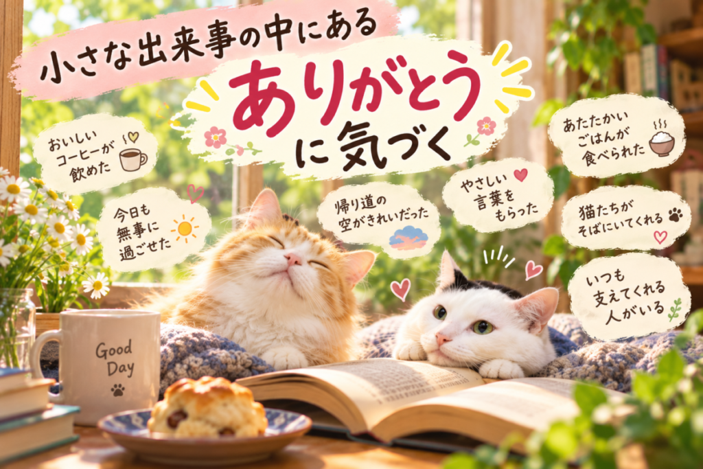 小さな出来事の中にある「ありがとう」に気づくイメージ画像