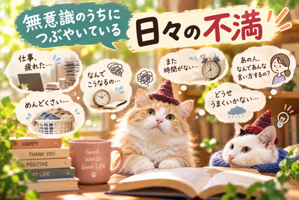無意識のうちにつぶやいている、日々の不満のイメージ画像